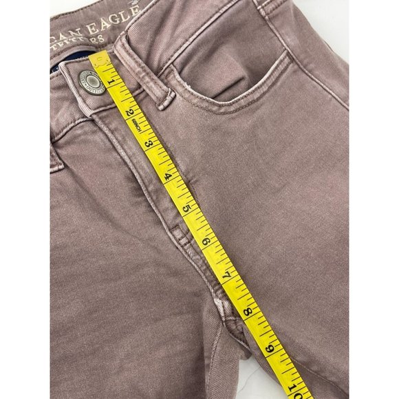 American Eagle Super Stretch X Mid-Rise Distressed Brown Jegging Women's Size 2 - Picture 8 of 9